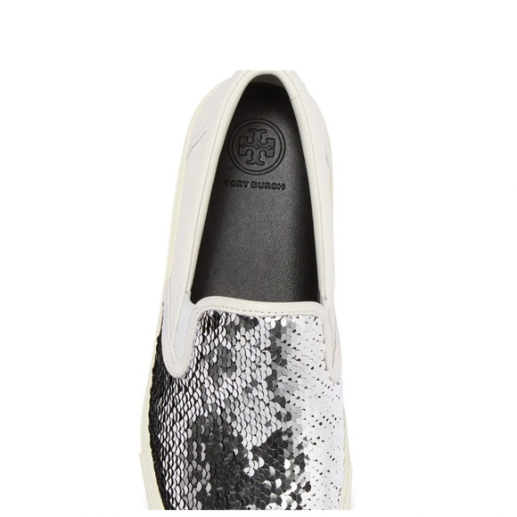 Tory Burch Carter Slip-On Shoes Womens 6.5 Sequin Leather Casual‎ Sneakers NIB - Picture 8 of 15